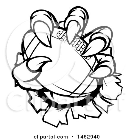 450x470 Clipart Of Blacknd White Monster Or Eagle Claws Holding