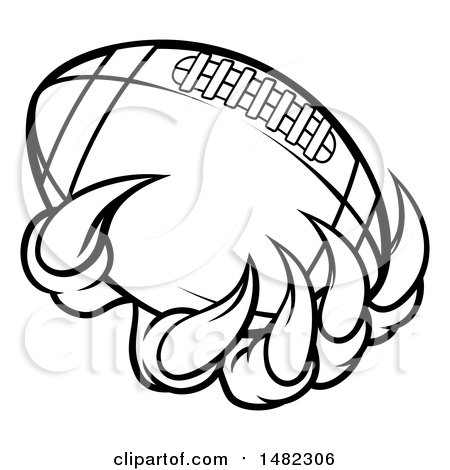 450x470 Clipart Of Blacknd White Monster Or Eagle Claws Holding