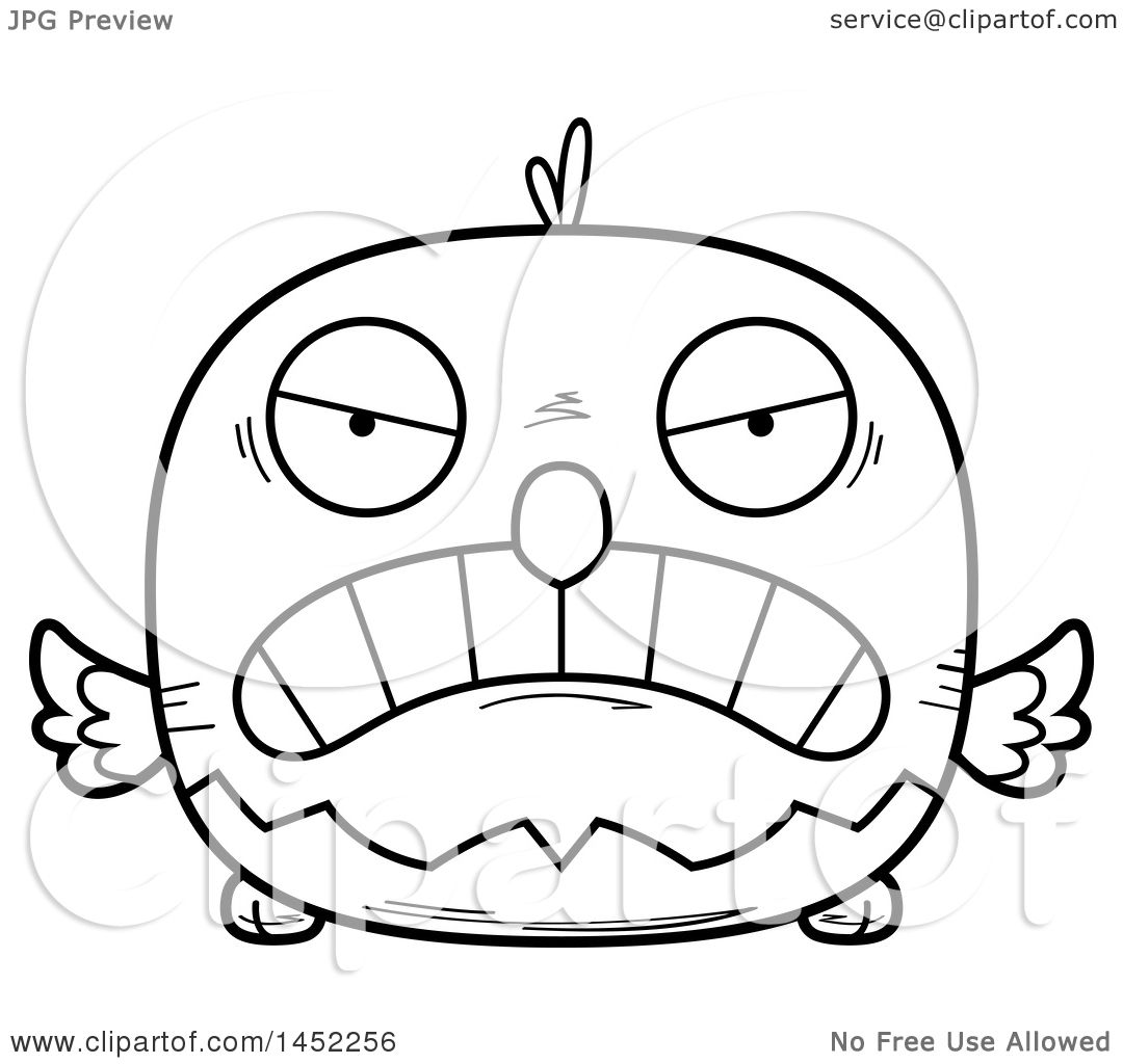 1080x1024 Clipart Graphic Of A Cartoon Black And White Lineart Mad Bald