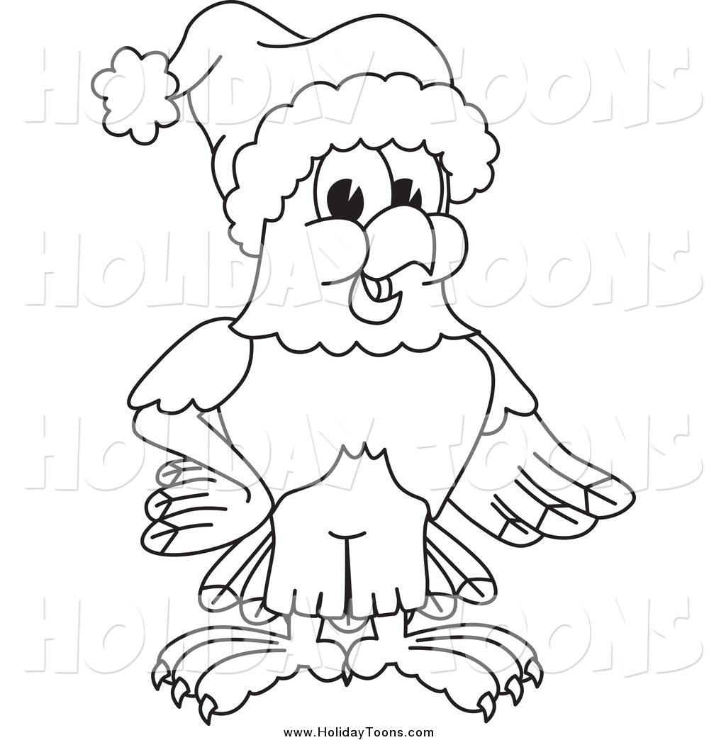 1024x1044 Royalty Free Holiday Cartoon Of A Black And White Bald Eagle Hawk
