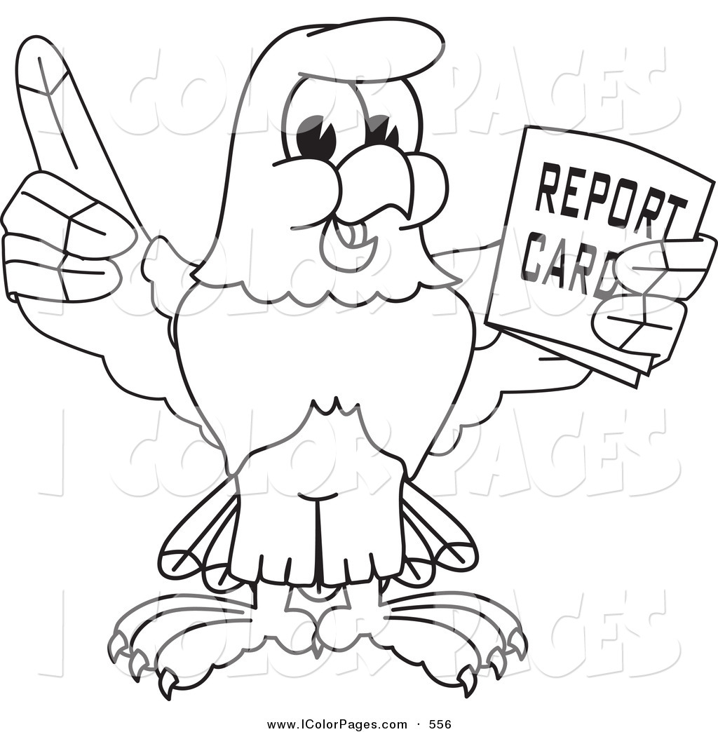 1024x1044 Vector Coloring Page Of Bald Eagle Hawk Or Falcon Holding