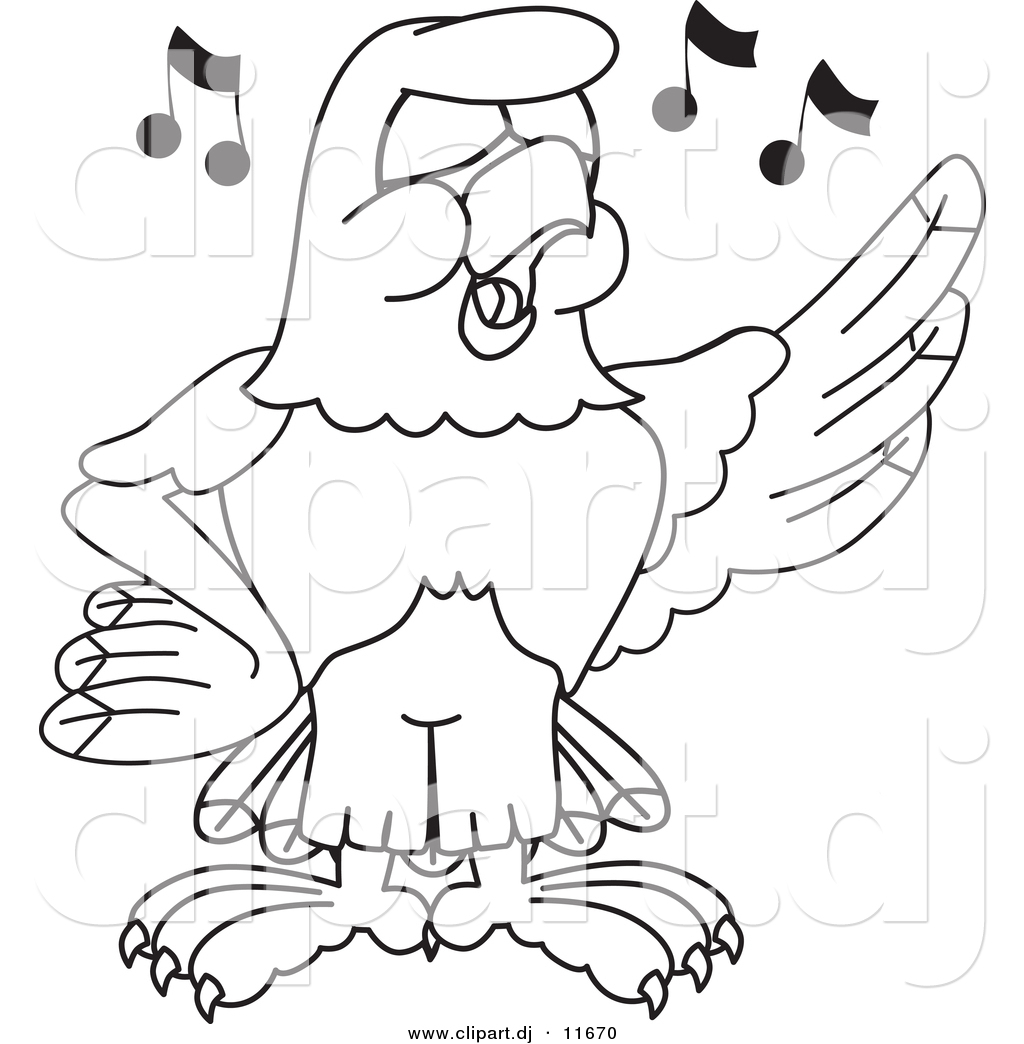 1024x1044 Vector Of A Cartoon Falcon Singing