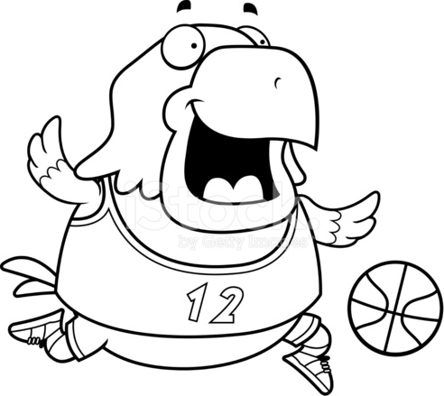 492x439 Cartoon Eagle Basketball Stock Vector