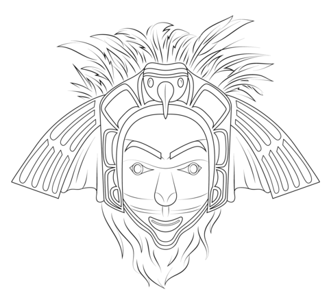 480x438 Native American Eagle Mask Coloring Page Free Printable Coloring