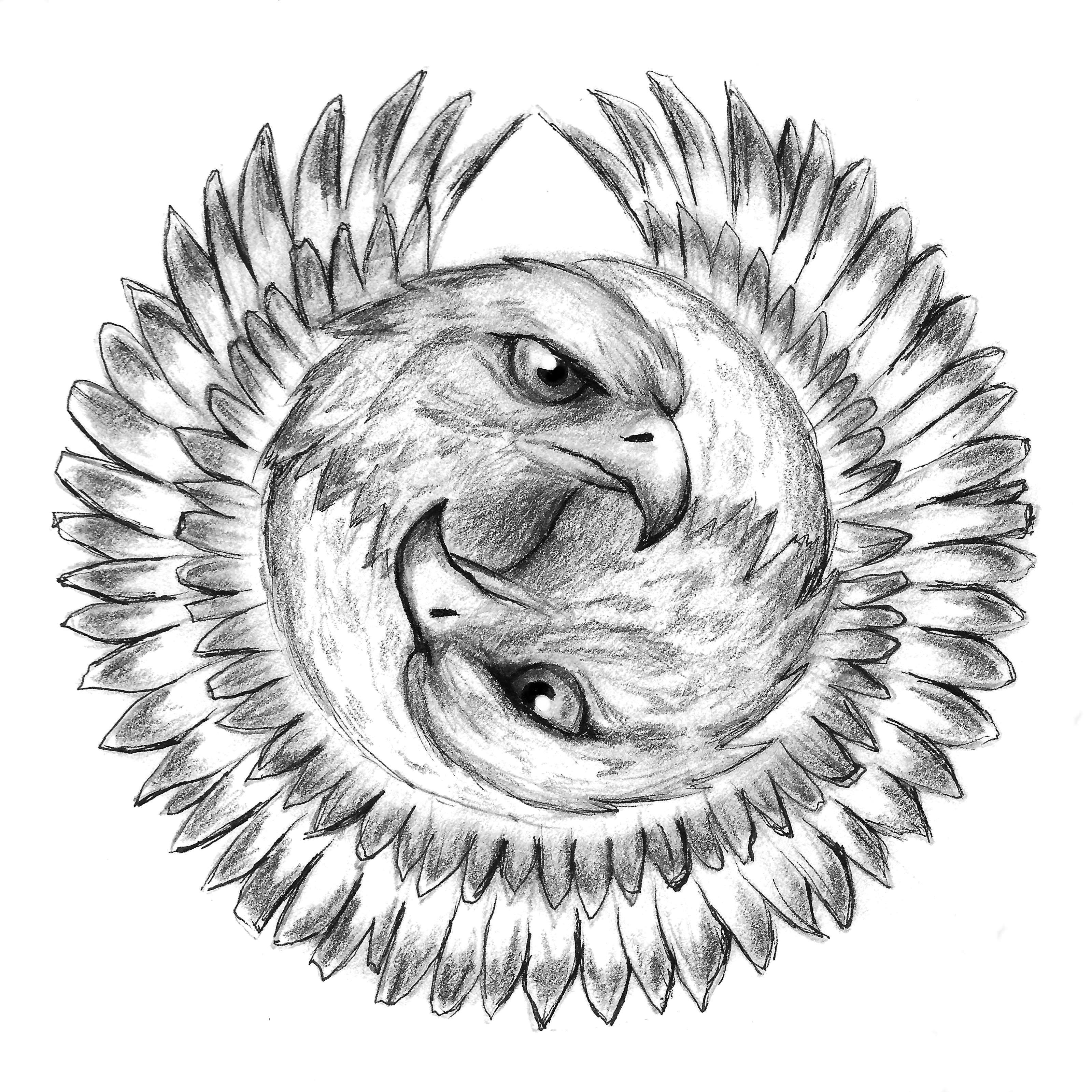 3199x3199 Yin Yang Eagles Arthentic Art