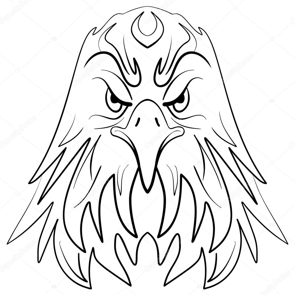 1024x1024 Stylized Eagle Head Emblem Illustration Stock Vector Tiverets