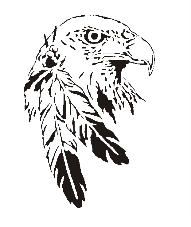 622x740 Laser Cut Eagle And Feathers Applique 1