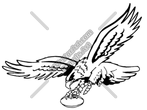 500x375 Flying Eagle With Football In Claw Clipart And Vectorart Sports