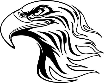 433x348 Flaming Eagle Head Decal 028