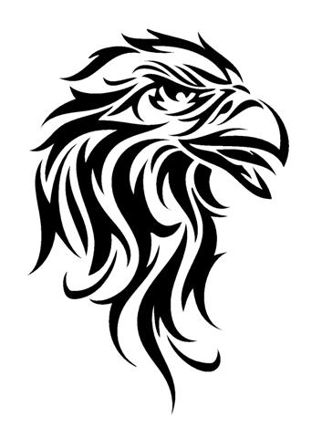 353x480 Tribal Eagle Head 2 Decal Sticker