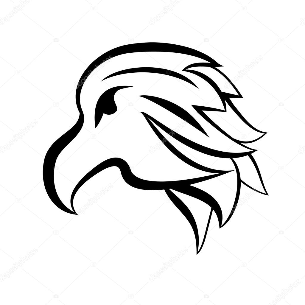 1024x1024 Eagle Head Black Vector Icon Symbol Drawing Stock Vector