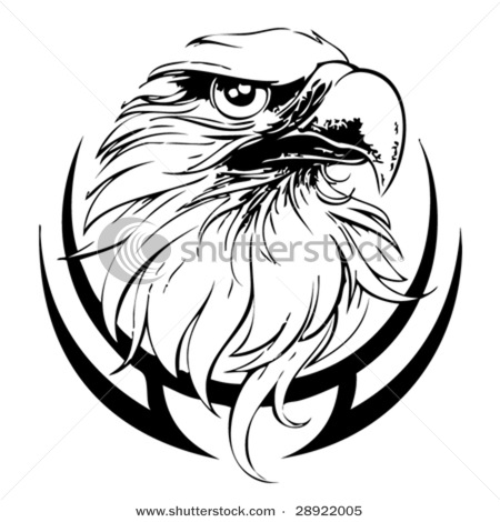 450x470 Eagle Head Line Art Vector. Draw Tattoos