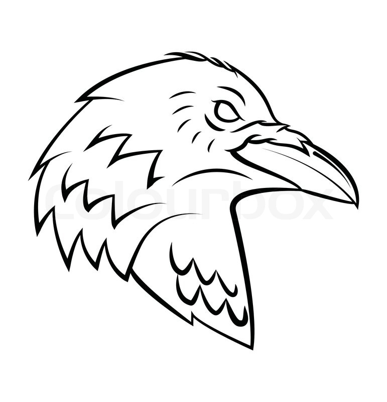 771x800 Raven Head Tattoo Stock Vector Colourbox