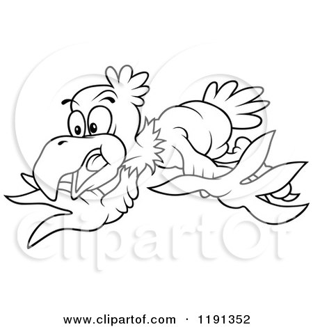 450x470 Cartoon Of A Flying Surprised Eagle Line Art