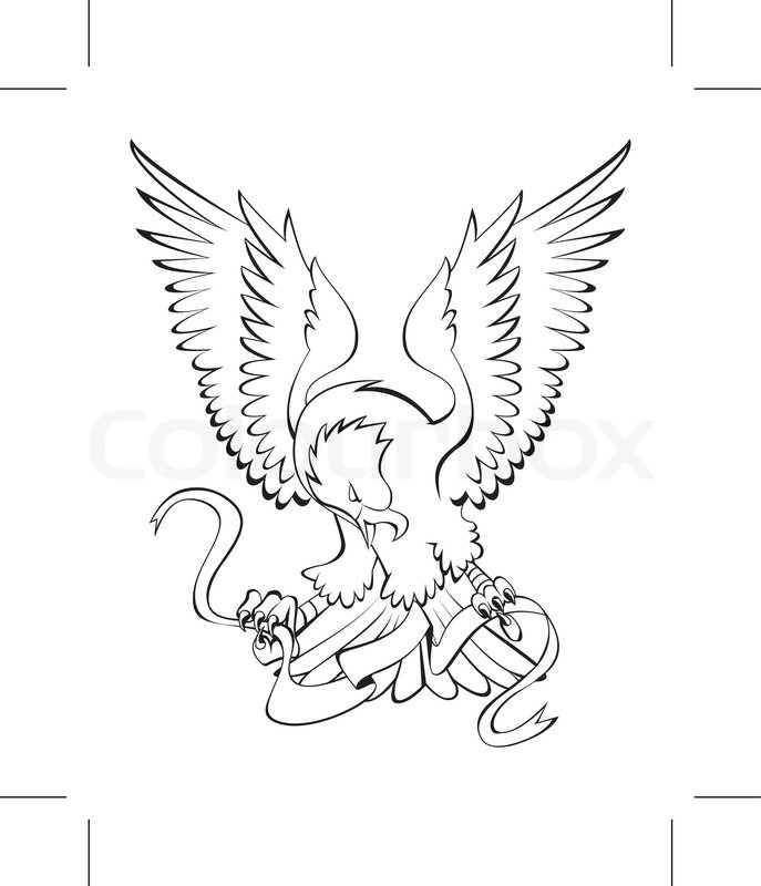 687x800 Eagle Ribbon Stock Vector Colourbox