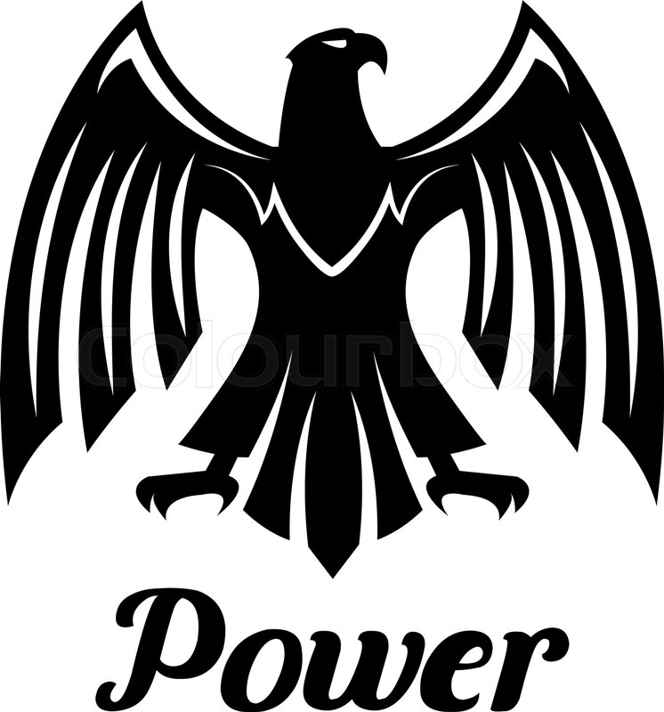 746x800 Eagle Isolated Vector Emblem. Heraldic Gothic Falcon Predatory
