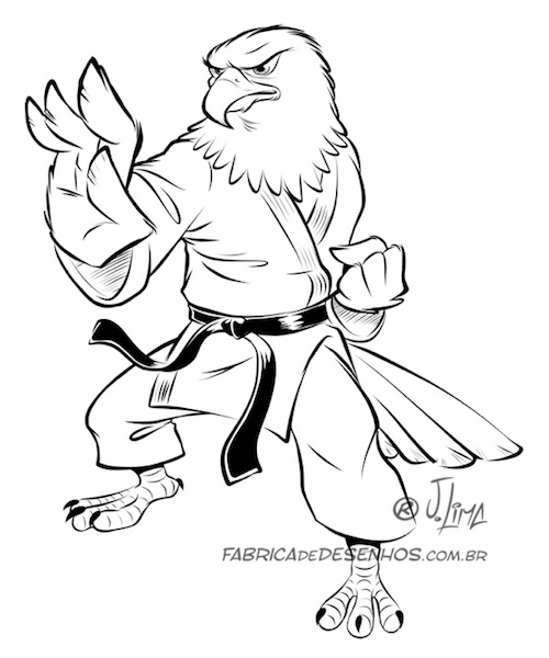 500x600 Eagle Mascot Design For Karate Academy. Customer Brazilian