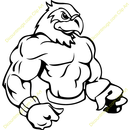 500x500 Hawk Mascot Clipart