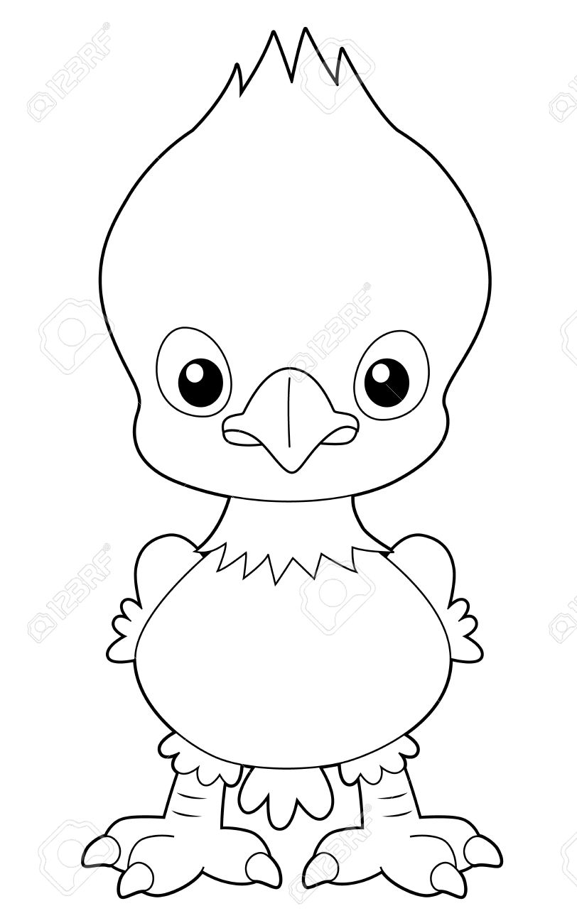 812x1300 Illustration Of Cartoon Eagle Outline Royalty Free Cliparts