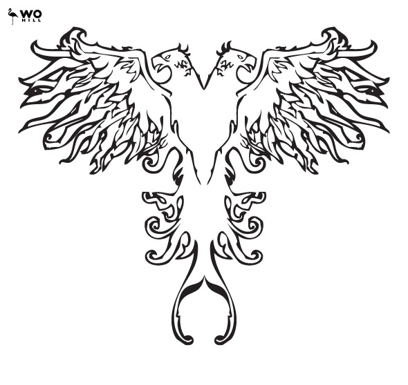 590x558 Outline Eagle Tattoo Design