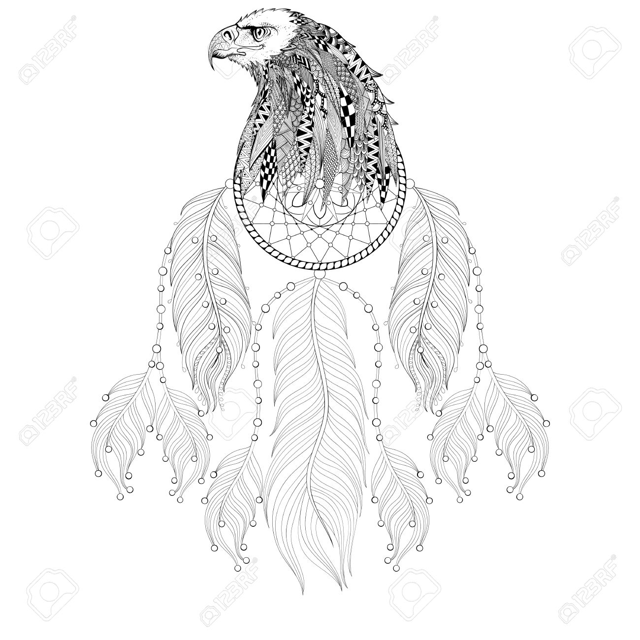 1300x1300 Drawn Dreamcatcher Eagle