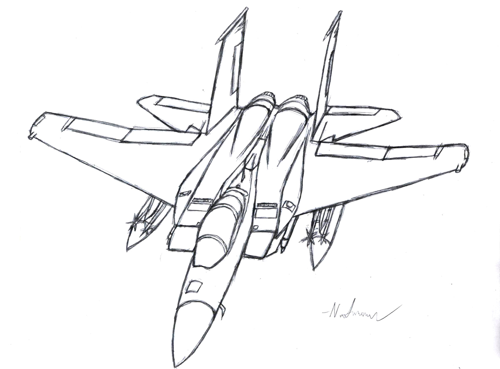1025x758 F 15 Eagle Sketch By Kravinmorhead