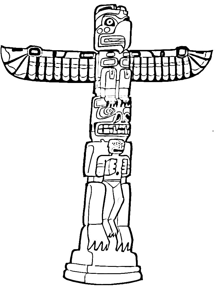 750x986 Indian Totem Coloring Pages Bear Totem Pole Coloring Page
