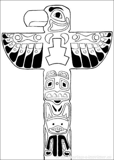 Eagle Totem Pole Drawing at GetDrawings | Free download