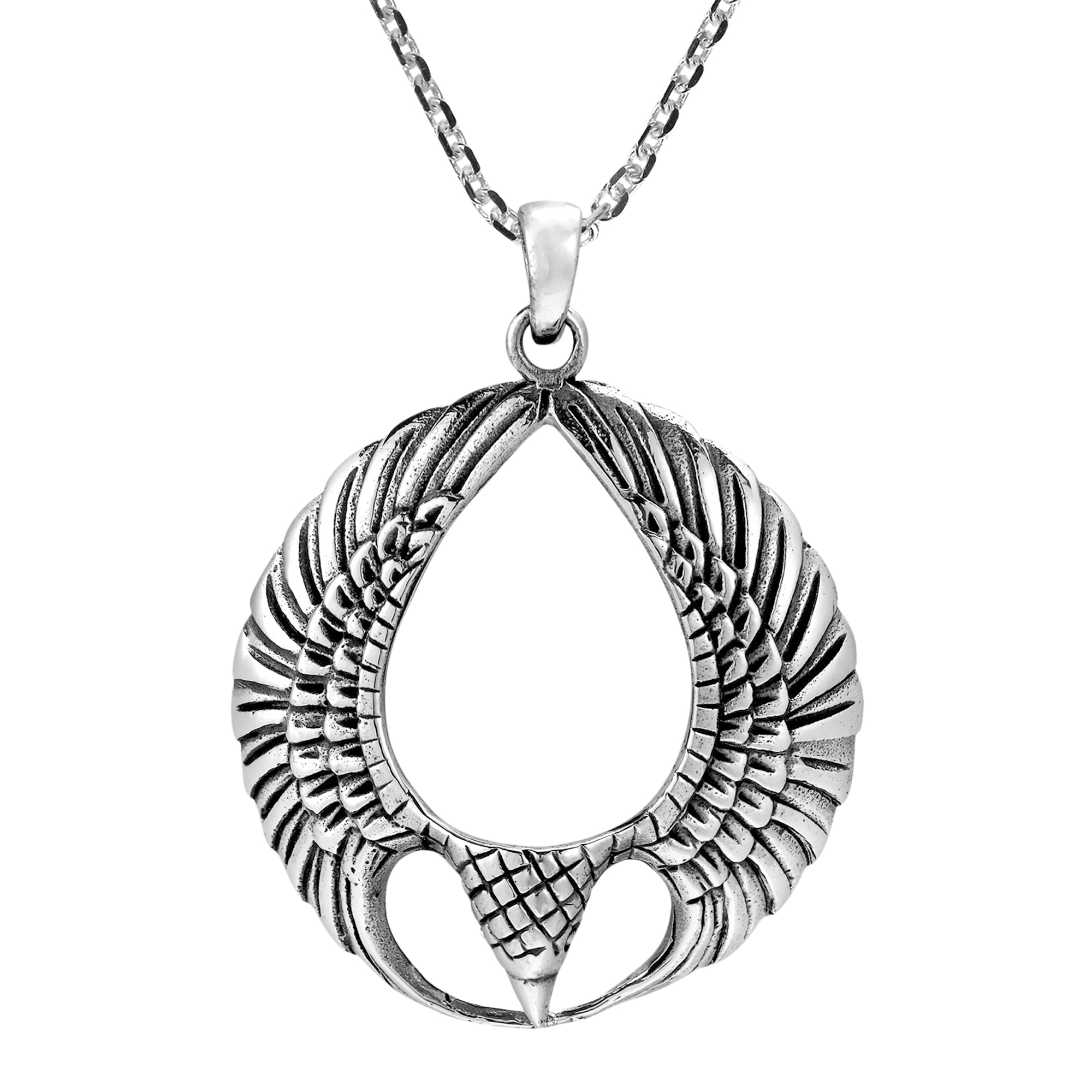 2000x2000 Triumphant Eagle Wings 925 Sterling Silver Necklace
