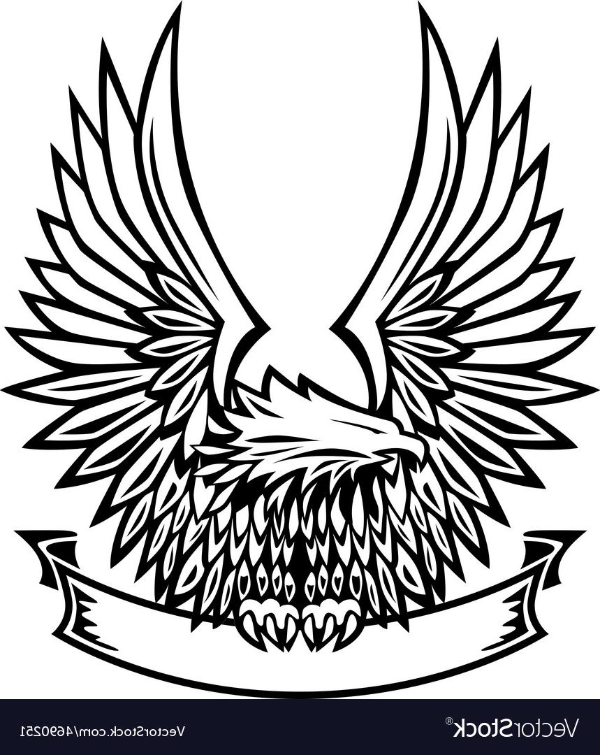 859x1080 Best 15 Eagle Emblem With Wings Spread And Banner Vector File Free