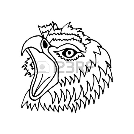 450x450 Drawing The Head Of A Screaming Eagle In Grunge Style, Can Be