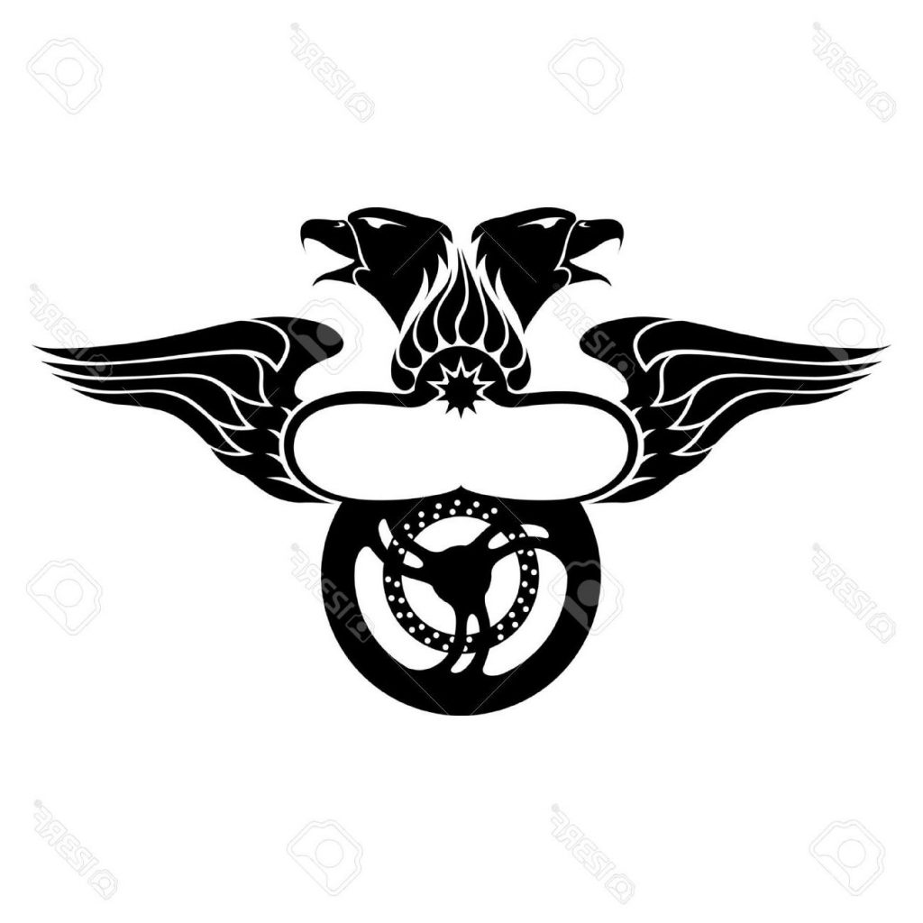 1024x1024 Unique Emblem With Wing Eagles Fire And Motorbike Wheel Drawing