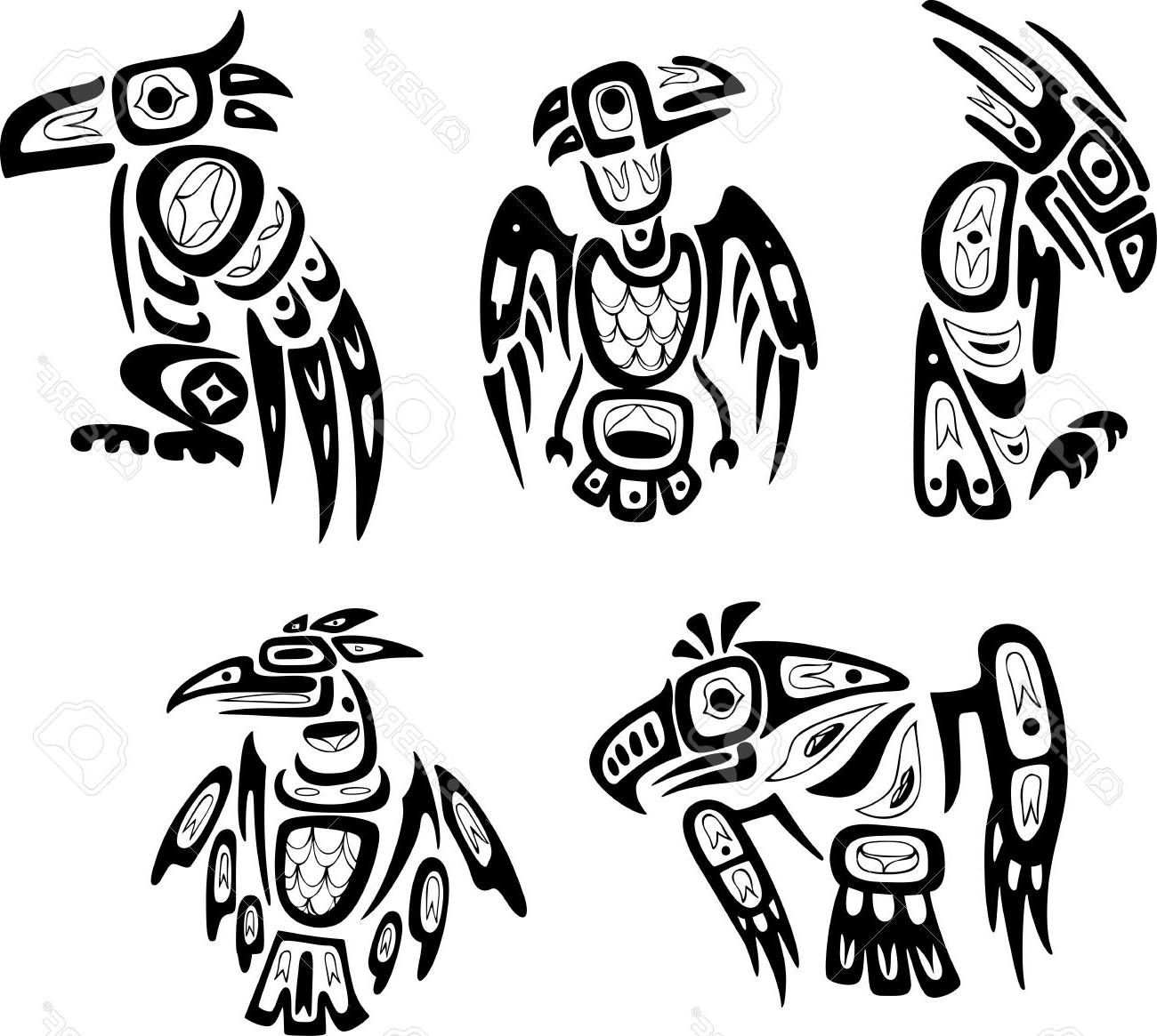1300x1165 Unique Native Indian Shoshone Tribal Drawings Eagles Vector Set