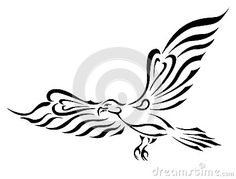 236x179 Drawing Tribal Eagle Wings Tattoo Design
