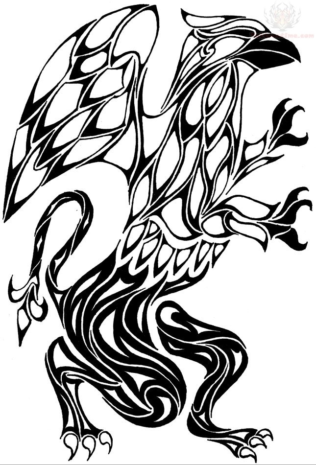 645x950 Griffin Tribal Tattoo Design Tribal