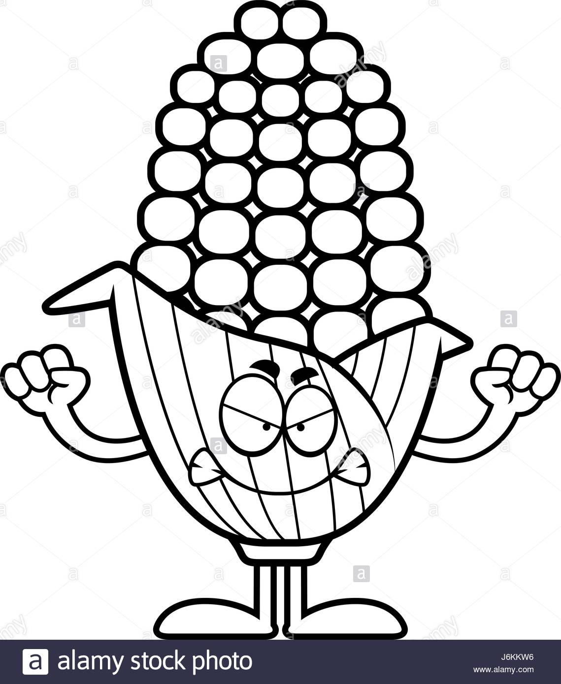 1139x1390 A Cartoon Illustration Of An Ear Of Corn Looking Angry Stock