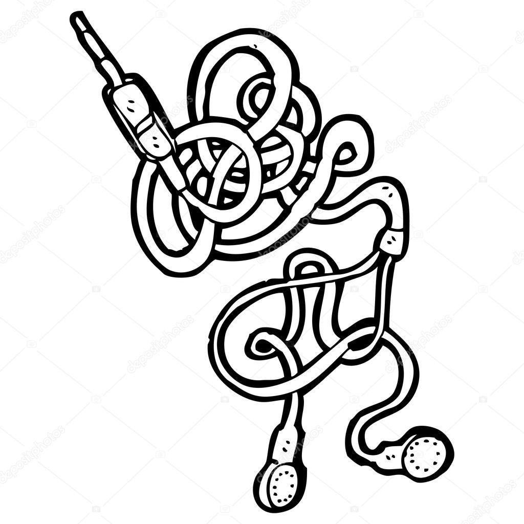 1024x1024 Earphones Drawing Stock Vector Lineartestpilot