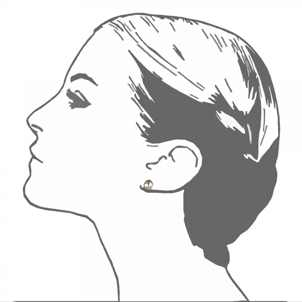 1200x1200 Torreon Stud Earrings Silver Metallic Beaded Lightweight