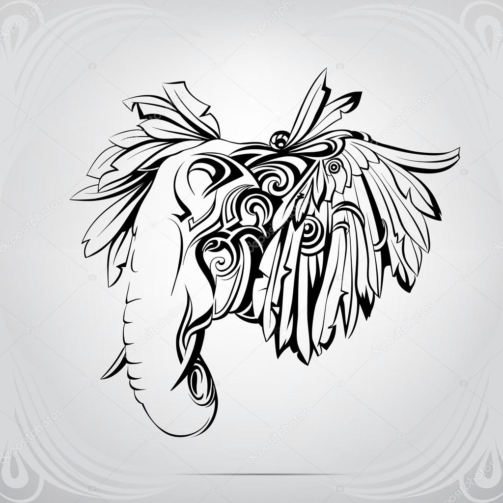 1024x1024 Head Of Elephant With Ears Stock Vector Nutriaaa