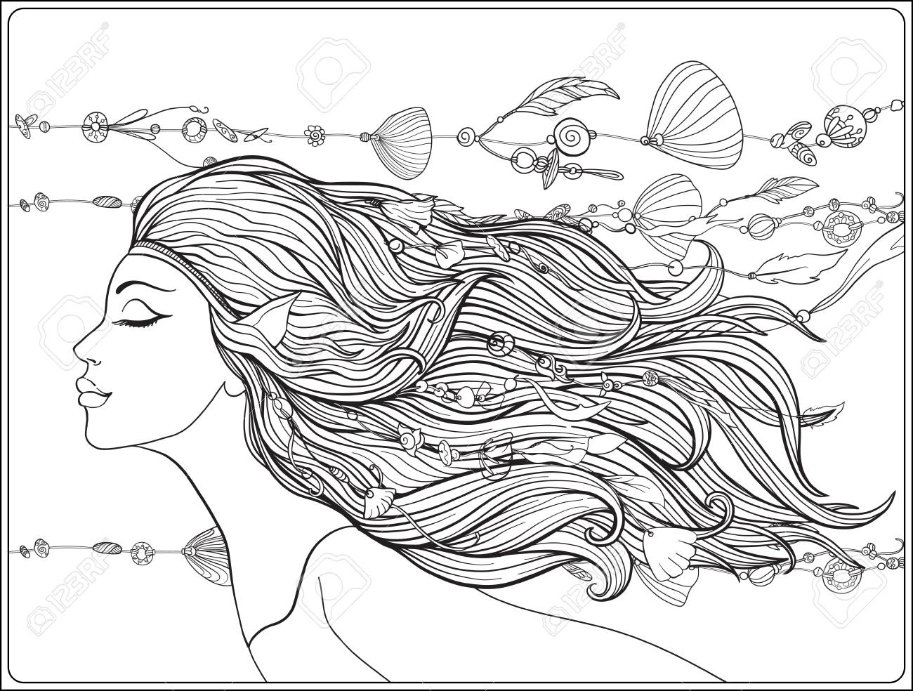 1300x984 Young Beautiful Girl With Elven Ears And Long Hair And Beads