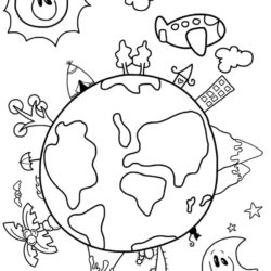 250x250 Earth Drawing, Pencil, Sketch, Colorful, Realistic Art Images