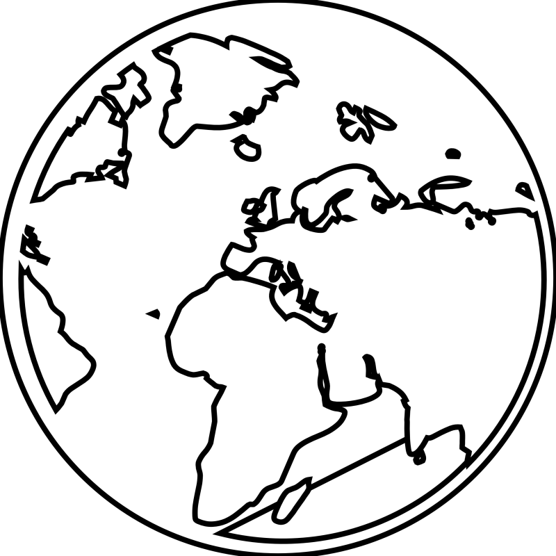 800x800 Earth Clipart Black And White