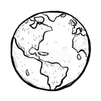 200x200 Earth Cartoon Hand Drawn Stock Vectors