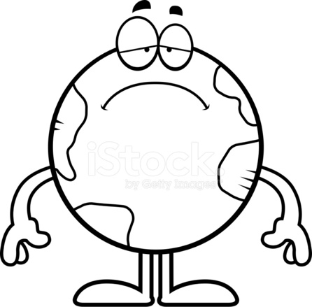 446x439 Sad Cartoon Earth Stock Vector