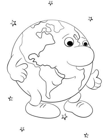 371x480 Cartoon Earth Character Coloring Page Free Printable Coloring Pages