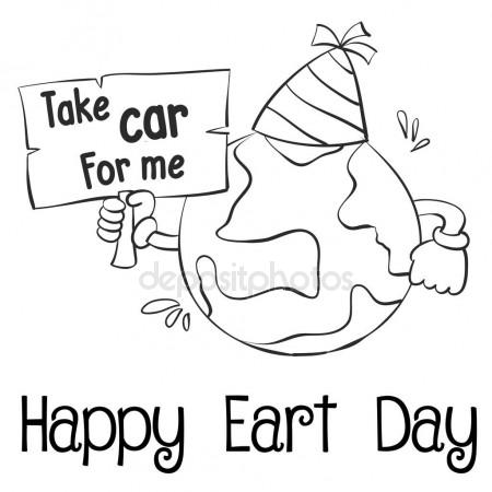 450x450 Happy Earth Day With World Hand Draw Stock Vector Kongvector