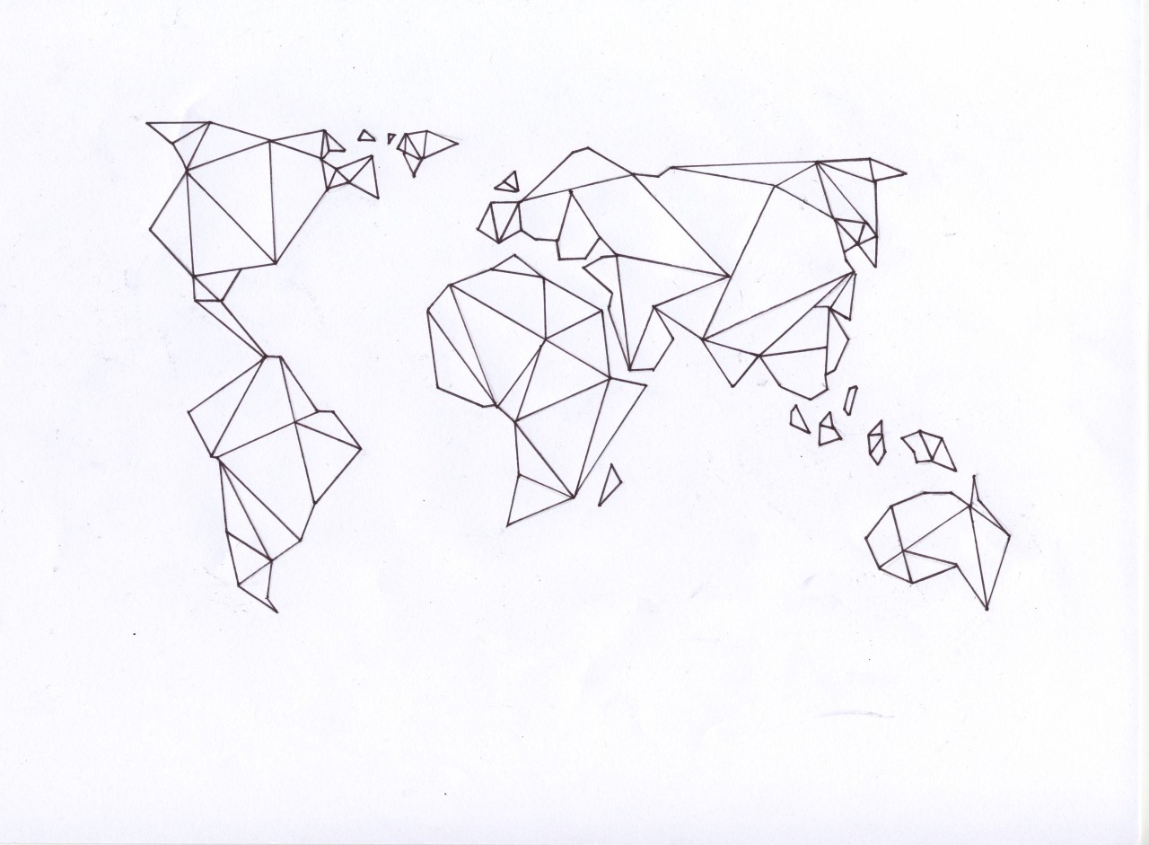 1280x941 Origami Map, Earth, Drawing, Art Arty Map Earth