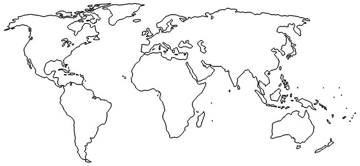736x340 World Map Outline