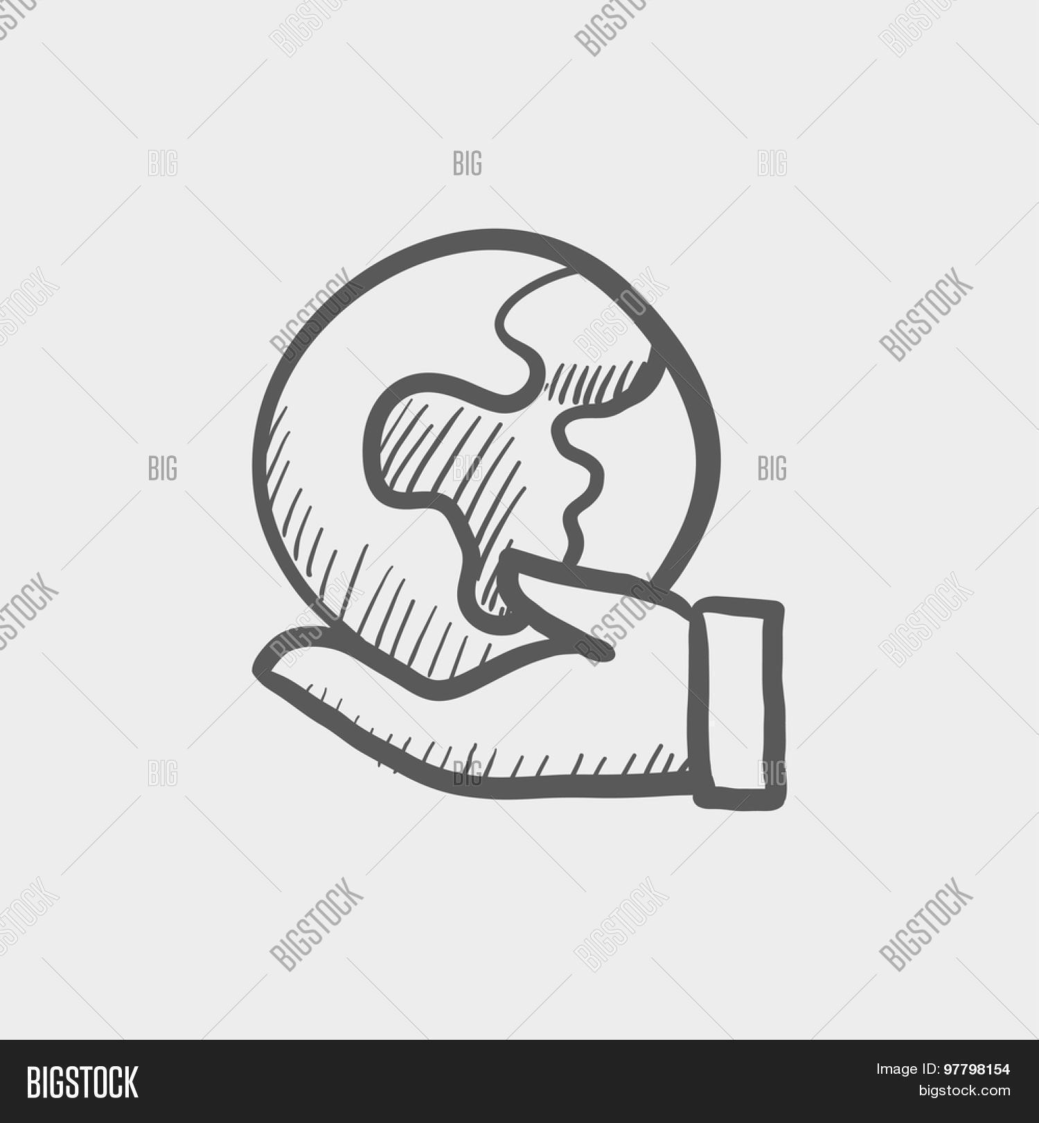 1500x1620 Hand Holding Earth Sketch Icon Web Vector Amp Photo Bigstock