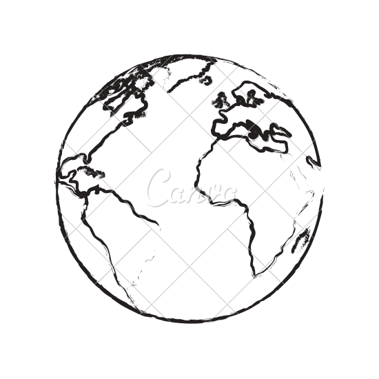 550x550 Planet Earth Sketch